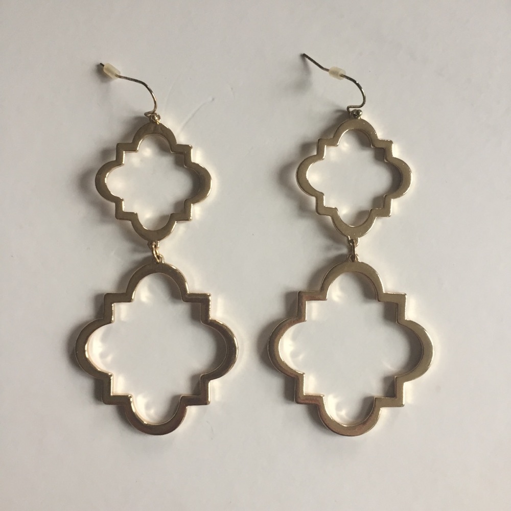 Gold Quatrefoil Statement Earrings
